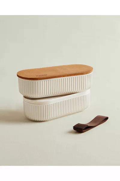 Magou Contenitore ml con Coperchio in Legno 2 Pz
