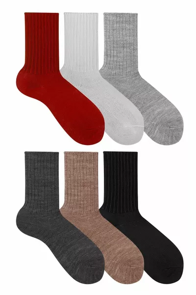 6 paia di calzini da notte invernali da donna in lana Soft Touch