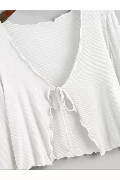 Дамска бохемска жилетка Бяла блуза