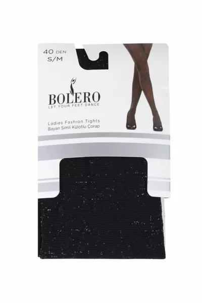 Einfarbige silberschwarze Strumpfhose für Damen