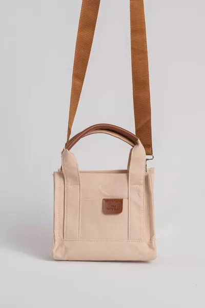 المرأة قماش كروسبودي البسيطة حمل حقيبة كريم