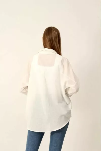 Оверсайз ленена риза