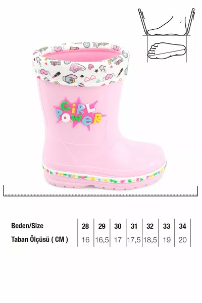 Stivali da pioggia impermeabili per ragazze invernali con fodera calda all'interno