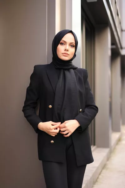 Châle Jazz en Coton Noir