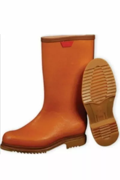 أحذية مطاطية طويلة برتقالية رجالية