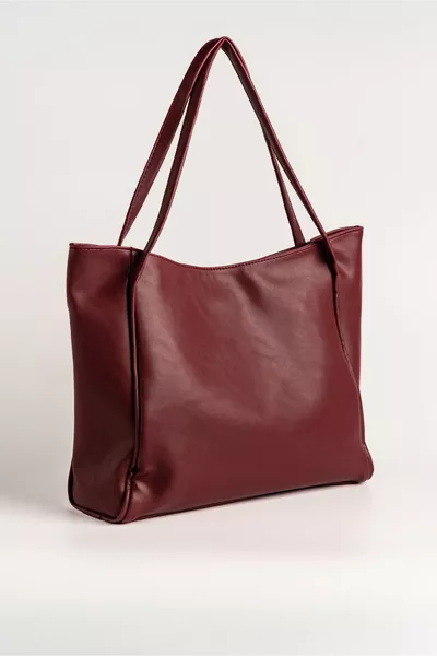 Sac à main et à bandoulière zippé Burgundy Shabby pour femme