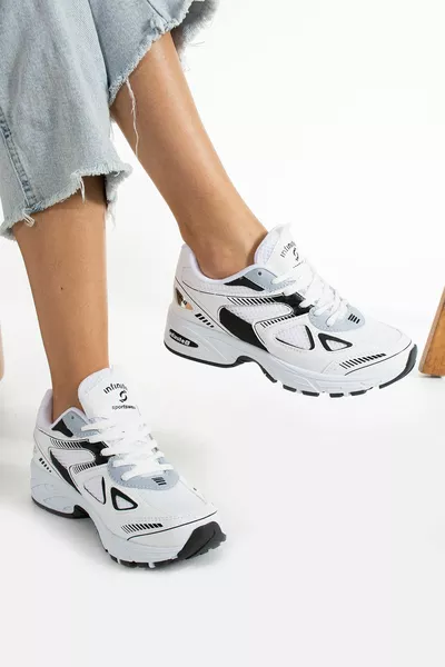 حذاء رياضي كاجوال أبيض-أسود
