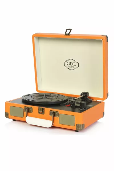 Bag Turntable b Orange (BLUETOOTH-RECHARGEABLE-AUX-METAL NEEDLE) "Original Product - 2 Years Warranty"