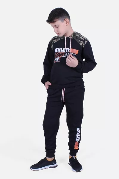 Комплект с качулка за момчета, 3 части