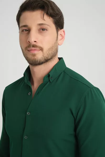 Flex Slim Fit Yumuşak Kolay Ütü Nefes Alan Erkek Gömlek