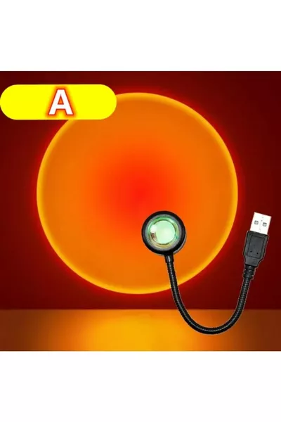 USB-светодиодный проектор с эффектом заката, одноканальный, без кнопок, лампа для съемки фотографий, декоративный свет