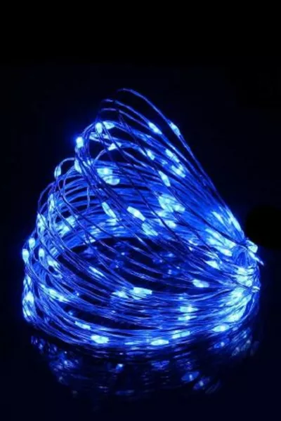 Светодиодная гирлянда с батарейками 3 метра, синие декоративные огни