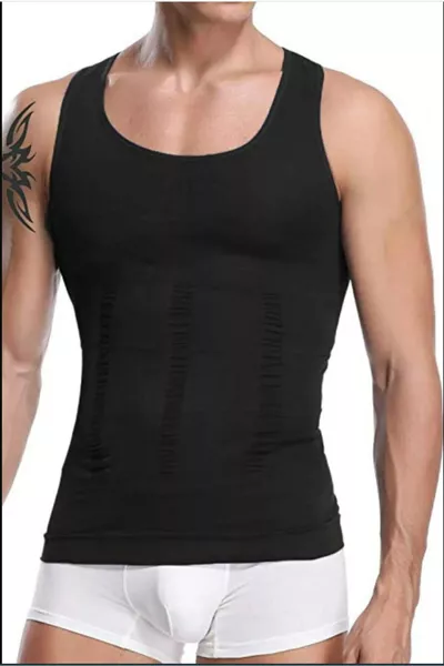 Men's Athletic Corset Waist Chest Belly Shaper Tightener Posture Support
