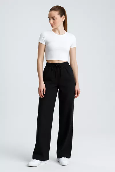 Dames Linnen Broek met Wijde Pijpen