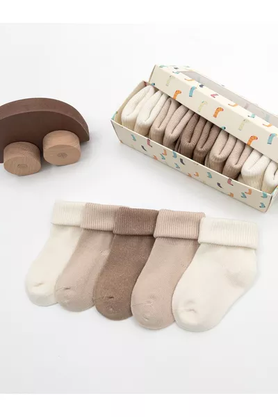 5 جوارب للأطفال بدون خياطة من البامبو العضوي / جوارب حديثي الولادة - جوارب للأطفال