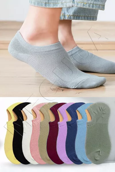  Paar Damenbunte Baumwoll-Sportsocken, unsichtbar, atmungsaktiv