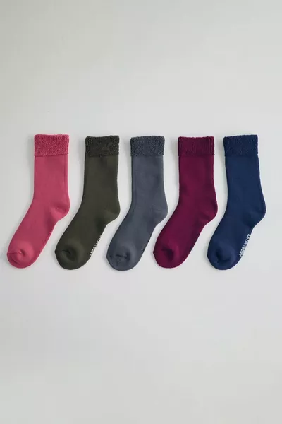 Damen 5er-Pack Handtuch-Socken Mix Rosa
