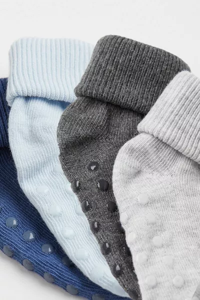 6 قطع القطن العضوي عدم الانزلاق الطفل / الاطفال الجوارب