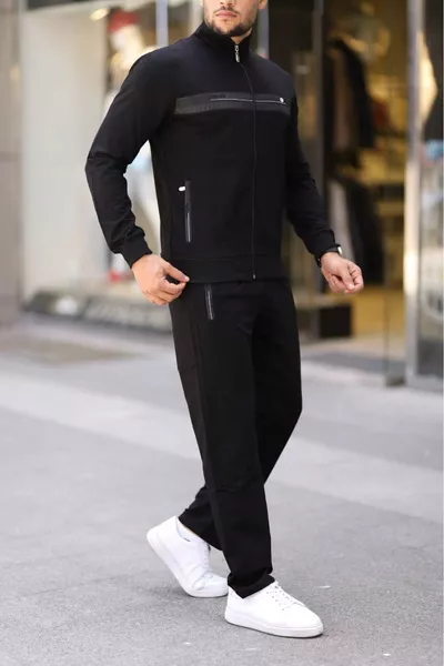 Nieuw Seizoen Heren Stijlvol Trainingspak - Katoenmenging, Comfortabele Pasvorm, Met Rits