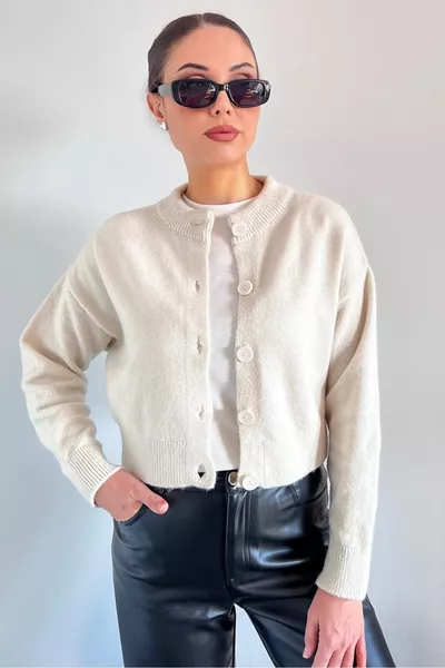 Дамска жилетка Tilia Crop с кремообразна мека текстура