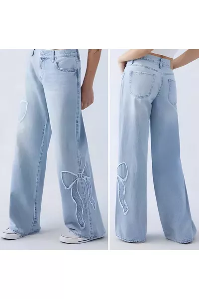 Day Light Butterfly Streetwear Baggy Mavi Pantolon