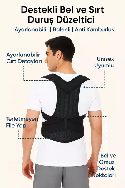 Aufrechte Haltung Korsett – Unisex verstellbares Korsett bei Rundrücken, Kyphose, Skoliose, Rücken- und Lendenschmerzen