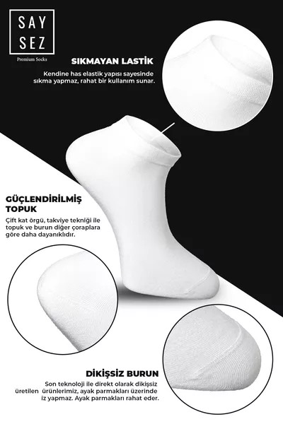 Chaussettes Homme Bambou Chaussons Blancs Sans Couture Premium Boîte de 6