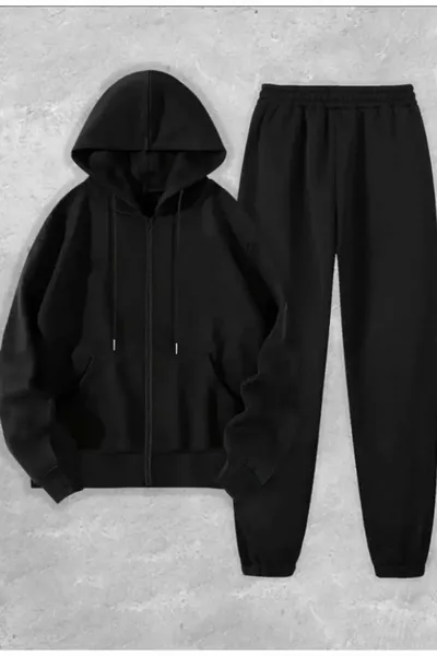 Спортивный костюм с капюшоном, молнией и карманами-кенгуру