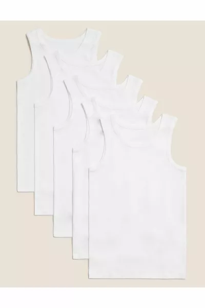 Pure Cotton 5-Pack Tank Tops (Ages )