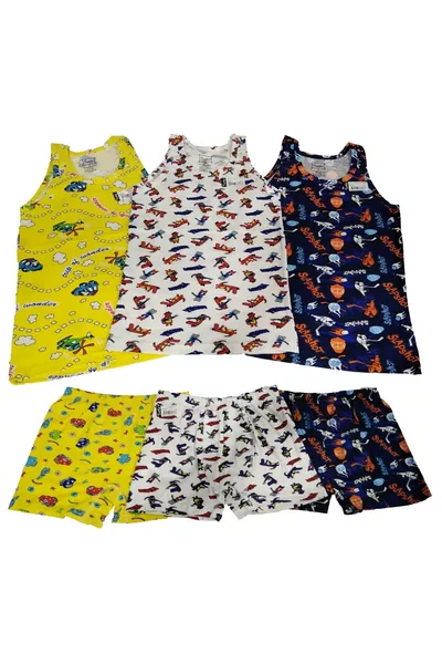 Boys' White 3-Piece Tank Top and Boxer Set