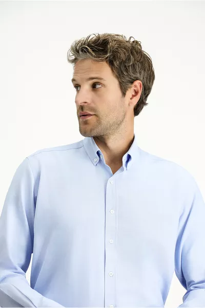 Uzun Kol Regular Fit Düğmeli Yaka Oxford Pamuklu Kolay Ütülenebilir Gömlek