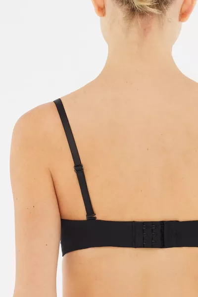 Reggiseno nero Plumeria a fascia con imbottitura parziale