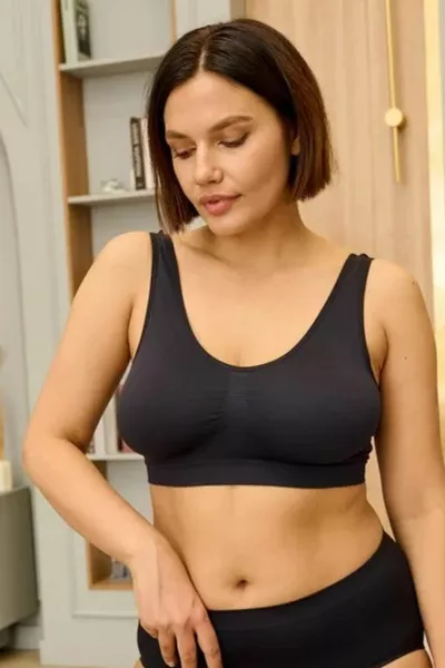 Panax Модел Стягащ и Оформящ Сутиен-Корсет с Падове Черен Цвят