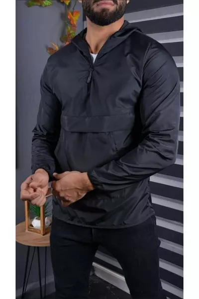 Черный унисекс-дождевик