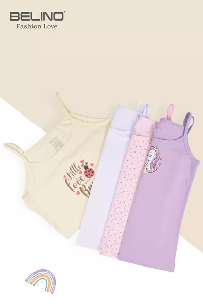 Girls' Printed Mixed Pattern 4-Pack Tank Tops