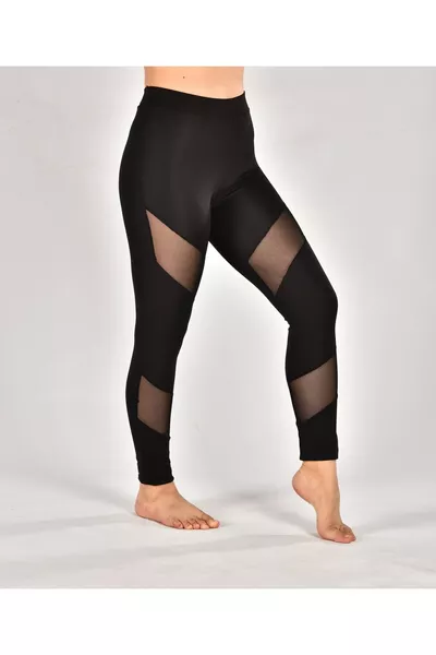 بنطال رياضي نسائي طويل أسود بالتول