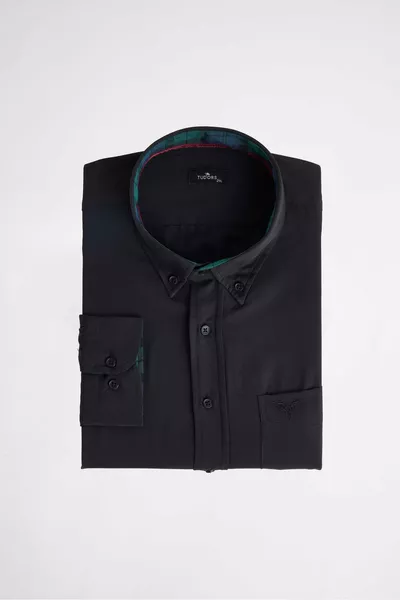 Plus Size Button-Down Collar Poplin Cotton Easy-Iron Oxford Men's Shirt