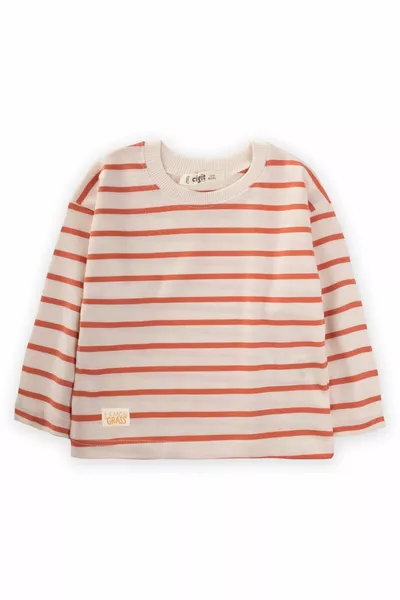 Striped Seasonal T-Shirt  Years Orange
