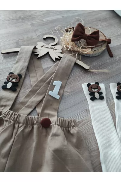 Combinaison Chameau Concept Ourson Costume de Smash Cake pour Bébé Garçon Tenue d'Anniversaire