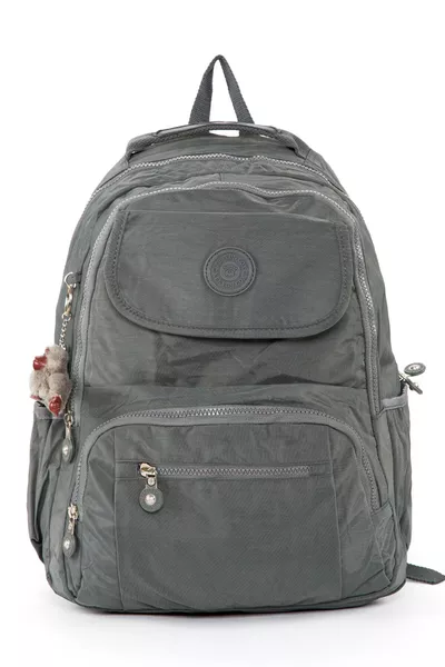 Crinkle Waterproof Backpack and School Bag with Top Flap