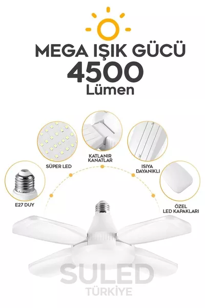 Propeller LED Bulb W  Lumens Super Powerful  Lamp A++ White Light 4+1