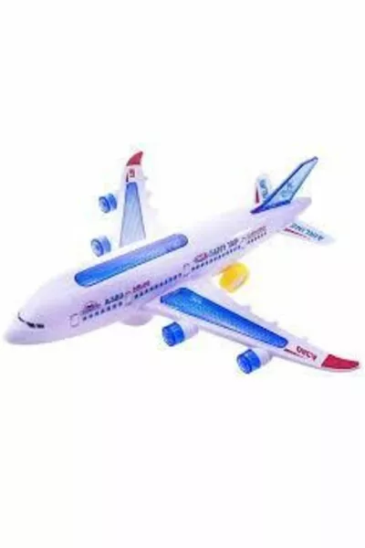 طائرة إيرباص متحركة تعمل بالبطاريات ومضاءة