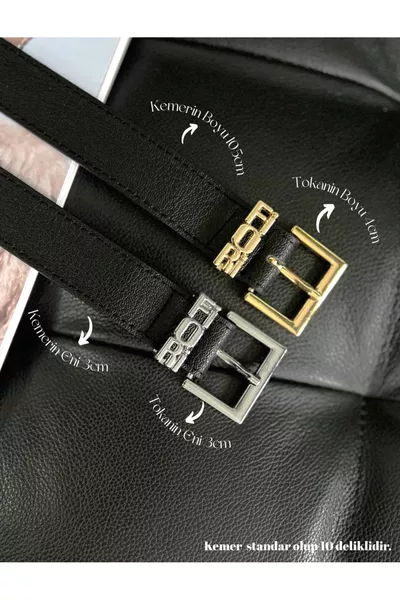 حزام نسائي ذهبي بمشبك مزدوج، حزام للبنطال، حزام للسترة، حزام للفستان، حزام للقميص