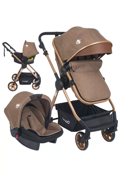 Esse Model Gold Travel Baby Stroller Luxs Car Seat Coffee