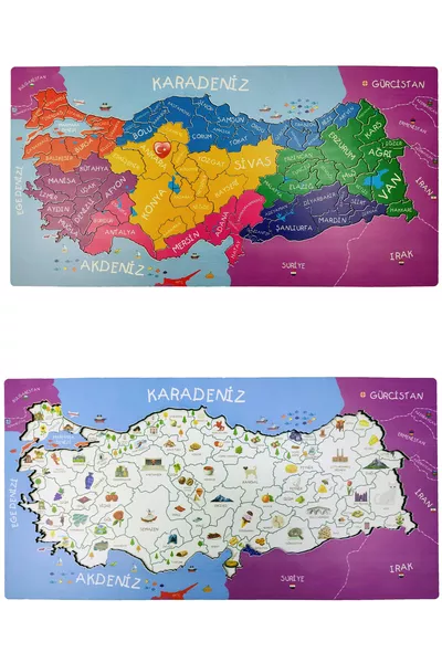 Türkiye Puzzle ve Kültür Haritası Yapboz Eğitici Oyuncak
