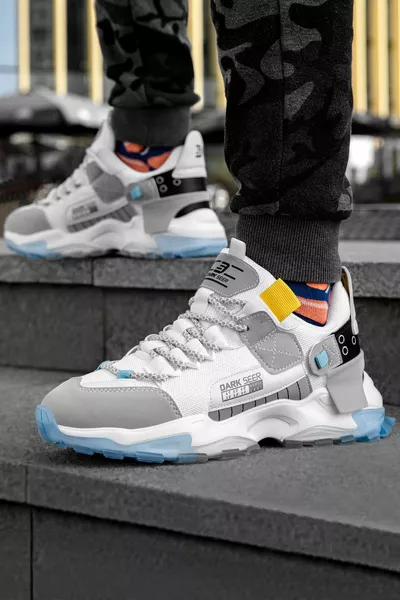 حذاء رياضي رجالي دي إس نوردس أبيض وأزرق