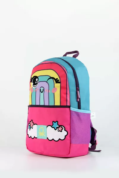 Rainbow Pattern Girls' Elementary School Backpack