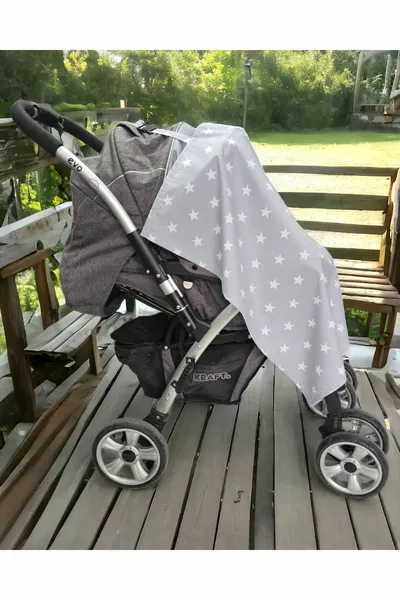 Nursing Apron with Hoop  Cm Adjustable Buckle Gray Star Nursing Cover