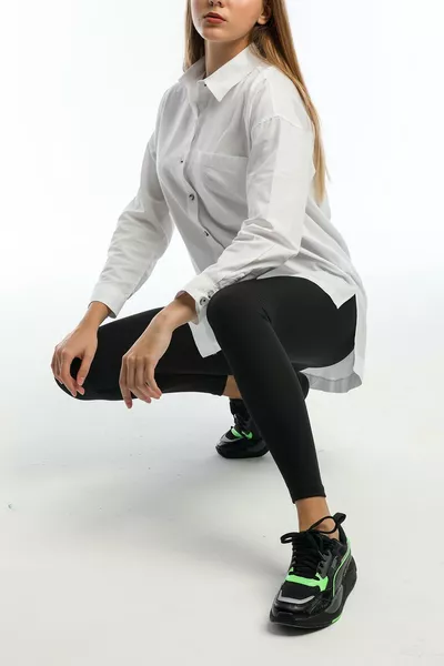 Black High-Waist, Ribbed, Shaping Interlock Knit Women's Leggings with Elastic Waist @tivoli