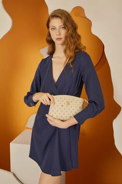 Beige Monogram Dames Portefeuille & Clutch Tas 